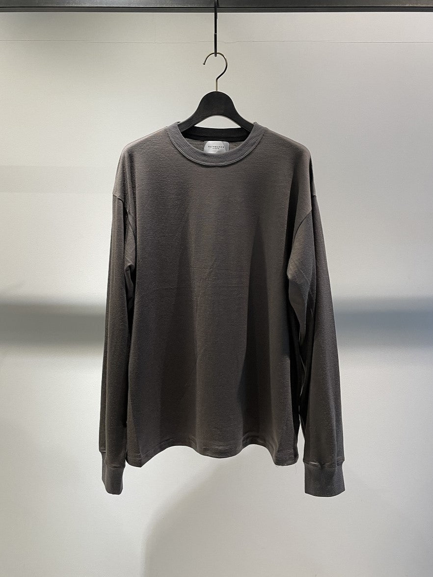 RAINMAKER / WASHABLE WOOL CREW NECK SHIRT / TAUPE