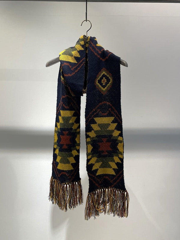MARC POINT / JACQUARD SCARF / NAVY