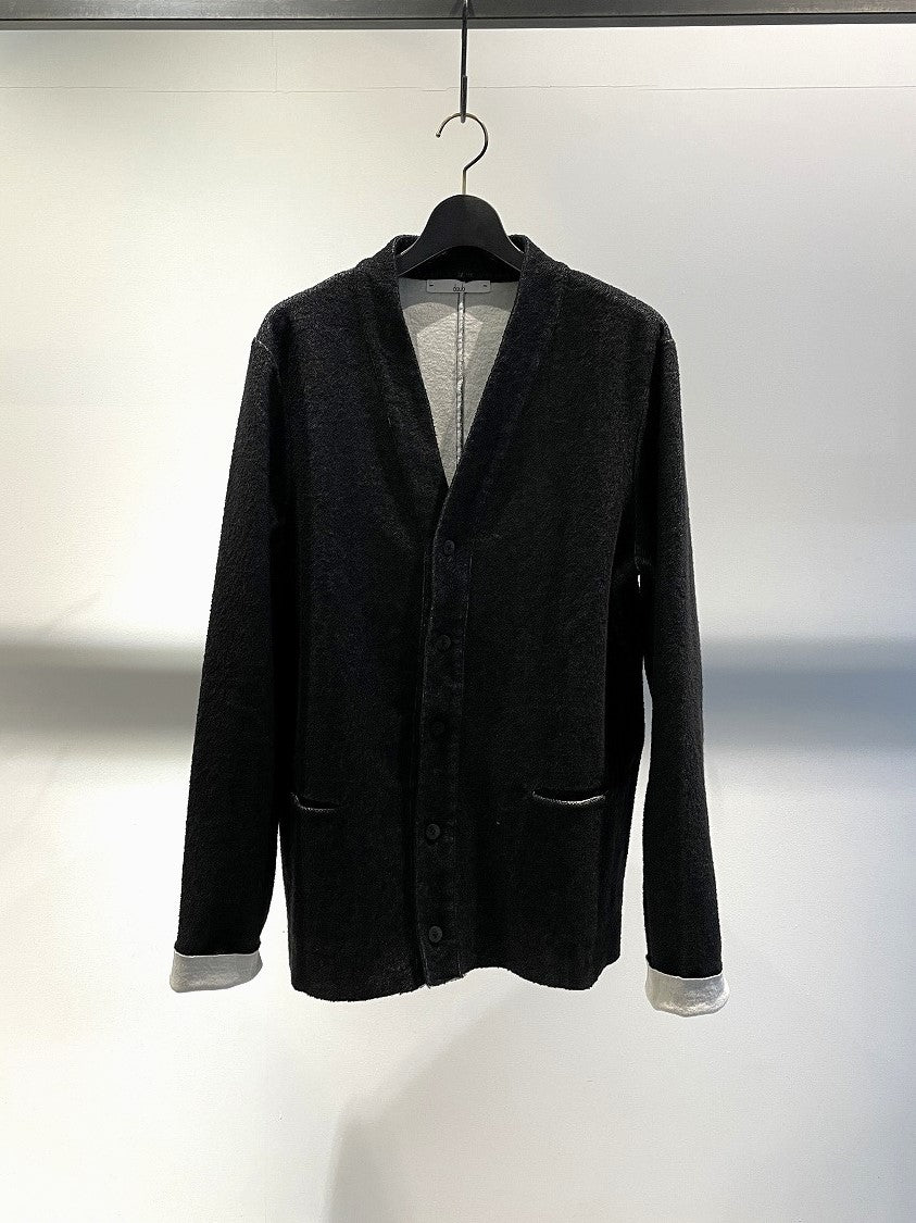 DAUB / RAW EDGE SWEAT CARDIGAN / BLACK