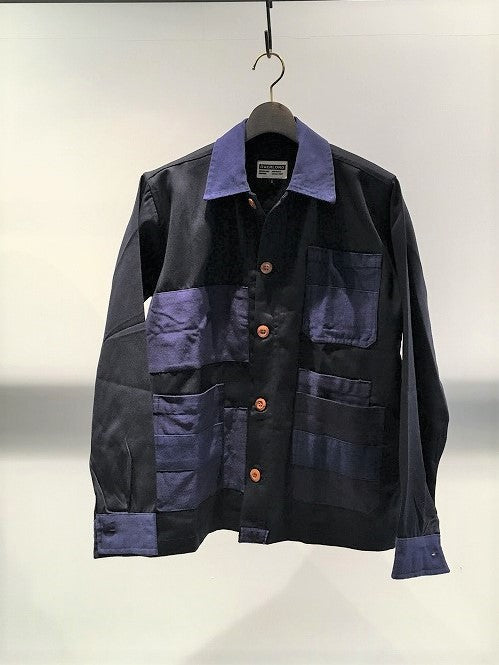 OVERLORD / PATCHWORK VINTAGE WORK JACKET / NAVY