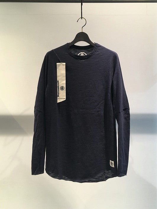 MARC POINT - MARCANDCRAM / RAW EDGE TEE LONG SLEEVE / NAVY