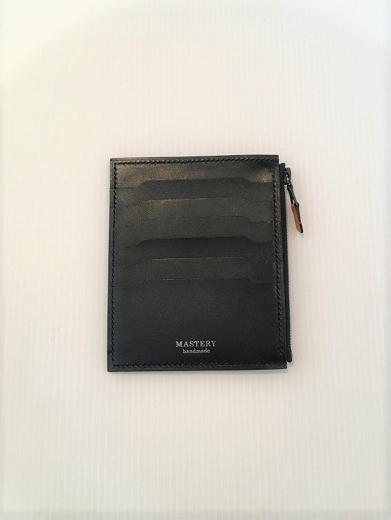 MASTERY / CARD HOLDER ZIPPER WALLET WAXED / BLACK