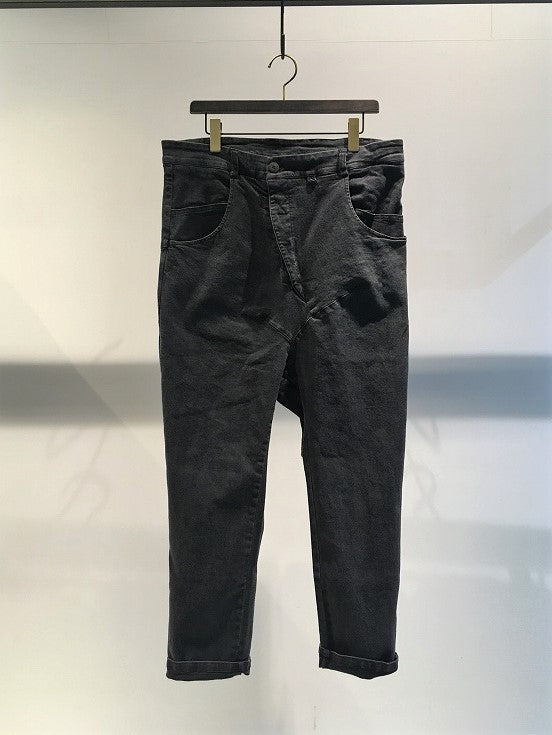 MARC POINT / LOW CROTCH DENIM PANTS / USED BLACK