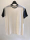 QBISM / PATCHWORK RAGLAN SLEEVE T-SHIRT / NATURAL-MULTI