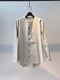 NOURHAGE / QAMIS BASIC SHIRT / CREAM&BLUE