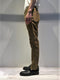 BIRO / PANELLED MOLESKIN PANTS / OLIVE