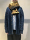 T_COAT / DOUBLE FACE QUILTED SCARF / BLACK
