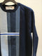 QBISM / REMAKE PATCHWORK DENIM SPORT BAND SWEAT / NAVY