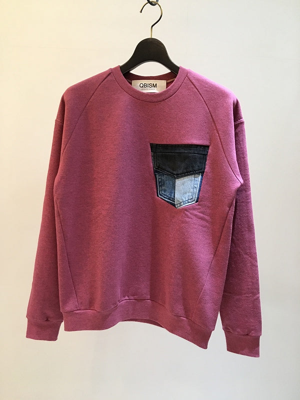 QBISM / VINTAGE POCKT 3D SWEAT / PINK