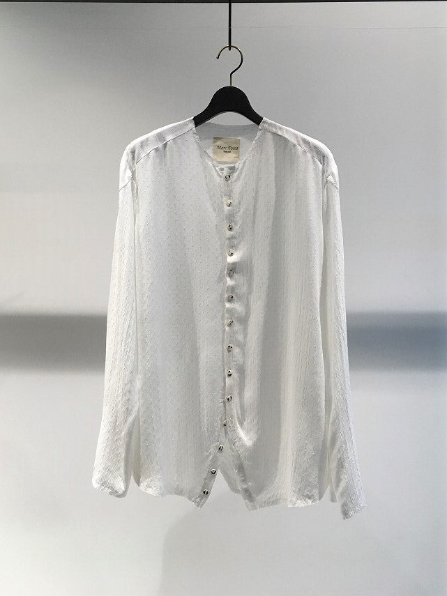 MARC POINT / NO COLLAR SHIRT / WHITE
