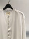 MARC POINT / NO COLLAR SHIRT / WHITE