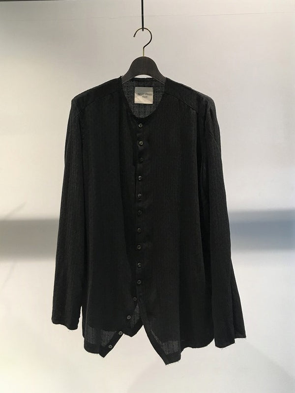 MARC POINT / NO COLLAR SHIRT / BLACK