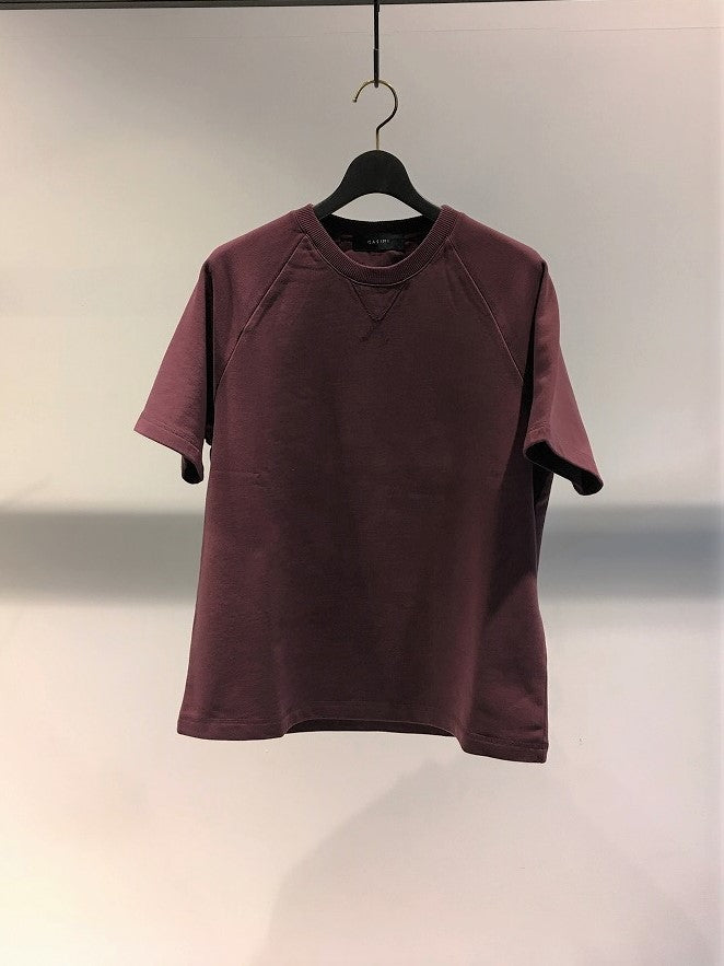 QASIMI / SHORT SLEEVE SWEAT SHIRT / WINE