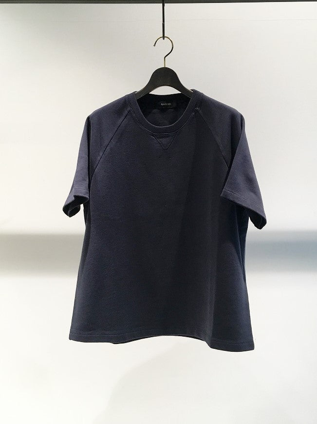 QASIMI / SHORT SLEEVE SWEAT SHIRT / MARINE