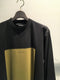 QASIMI / COLOUR BLOCK LONG SLEEVE TEE / BLACK-KHAKI-WHITE
