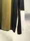 QASIMI / COLOUR BLOCK LONG SLEEVE TEE / BLACK-KHAKI-WHITE