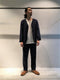 J-B-J / HAND EMBROIDERY LINEN PANTS / NAVY