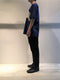 QASIMI / COLOUR BLOCK OVERSIZED TEE / COBALT BLUE - WHITE