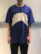 QASIMI / COLOUR BLOCK OVERSIZED TEE / COBALT BLUE - WHITE