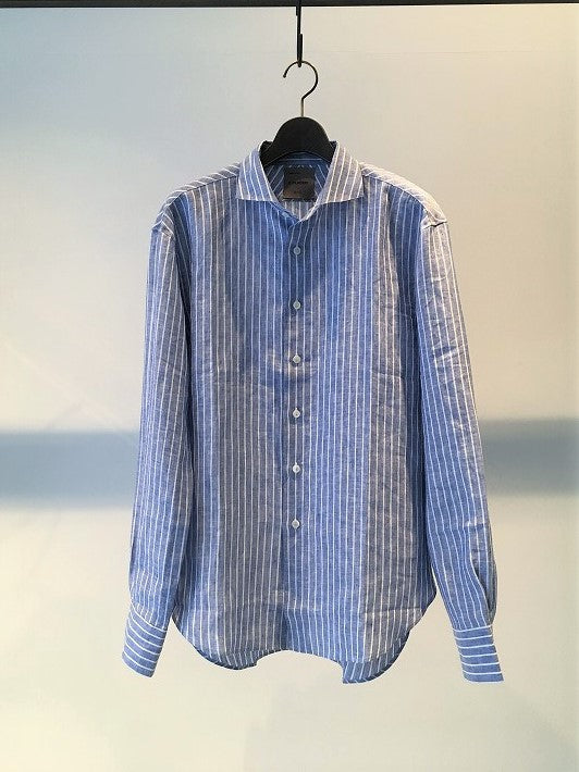 BIRO / STRIPE LINEN SHIRT / BLUE
