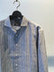 BIRO / STRIPE LINEN SHIRT / BLACK