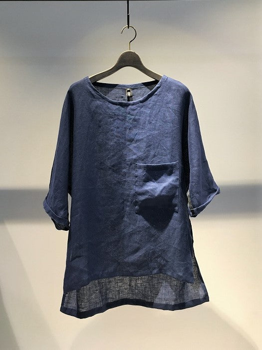 ANTONIO TUO / LINEN T-SHIRT / BLUE