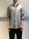 BIRO / STRIPE LINEN SHIRT / BLACK