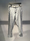 UMIT UNAL / 1-TUCK TAPERED LINEN TROUSERS / LIGHT-GREY