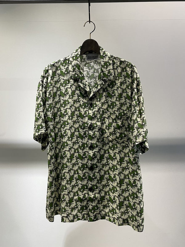 WAXMAN BROTHERS / OPEN COLLAR SHIRT SHORT SLEEVE / GREEN