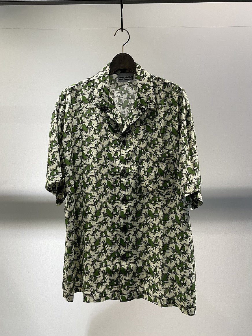 WAXMAN BROTHERS / OPEN COLLAR SHIRT SHORT SLEEVE / GREEN