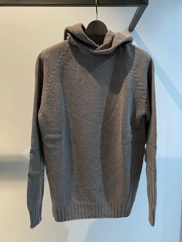 MA'RY'YA / KNIT HOODY RAGLAN / TAUPE