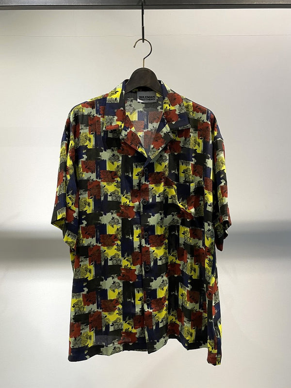 WAXMAN BROTHERS / OPEN COLLAR SHIRT SHORT SLEEVE / YLW×RED