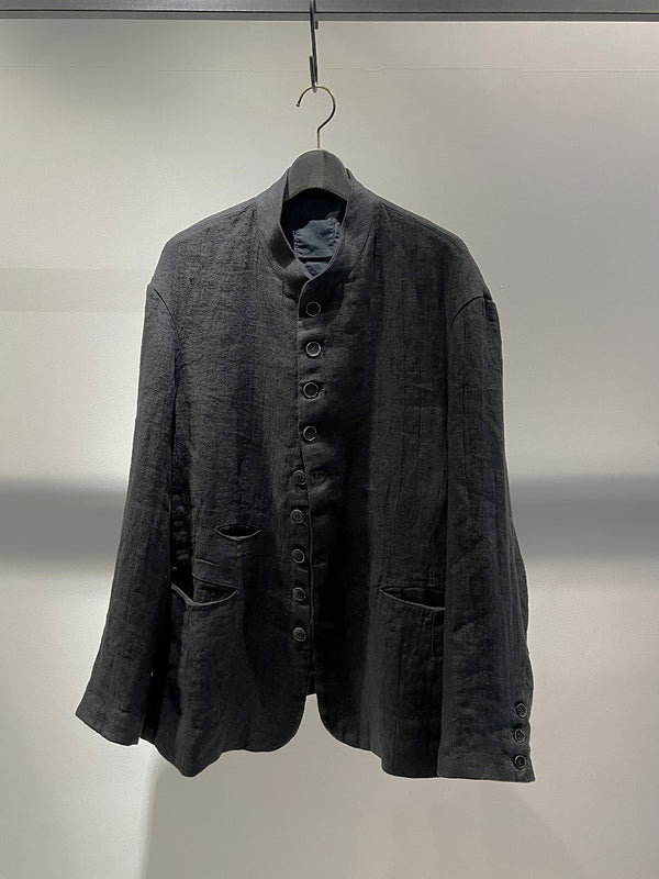 MARC POINT  /  LINEN WORK JACKET / BLACK