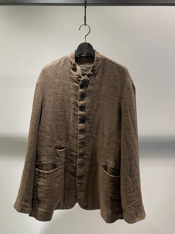 MARC POINT  /  LINEN WORK JACKET / BARK