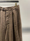 MARC POINT  / LINEN WIDE TROUSER / BARK