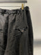 MARC POINT  / LINEN WIDE TROUSER / BLACK