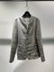 DAUB / RAW EDGE LINEN CARDIGAN / LIGHT GREY