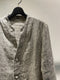 DAUB / RAW EDGE LINEN CARDIGAN / LIGHT GREY