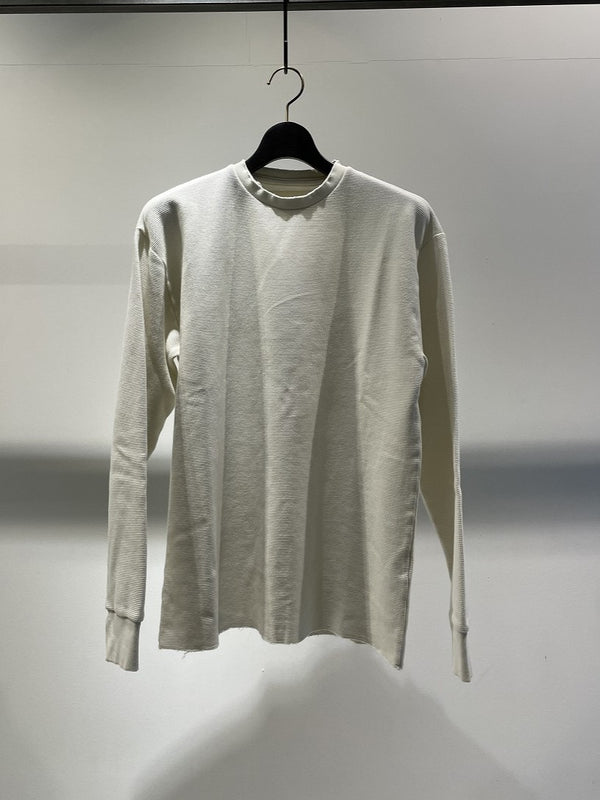 STAY HUMAN ON EARTH / WAFFLE LONG SLEEVE T-SHIRT / OFF