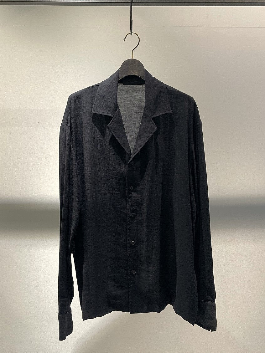LA HAINE INSIDE US / OPEN COLLAR SHIRT LONG SLEEVE / BLACK