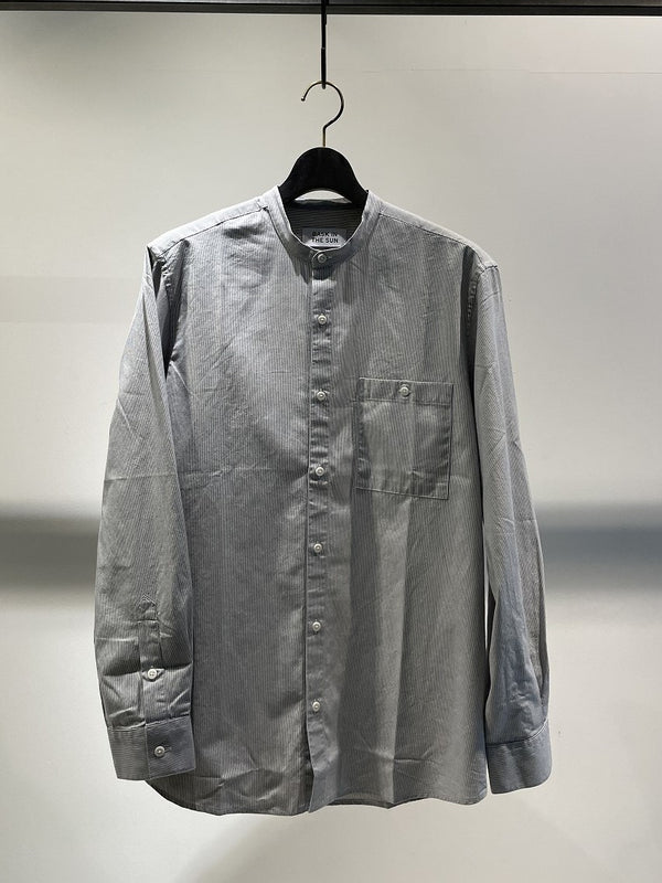 BASK IN THE SUN / BAND COLLAR SHIRT /STRIPE
