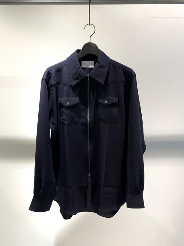 RAINMAKER / MELANGE TWILL WESTERN SHIRT / NAVY