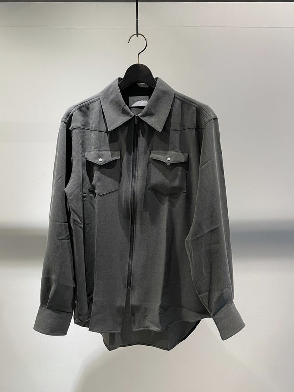 RAINMAKER / MELANGE TWILL WESTERN SHIRT / GREY