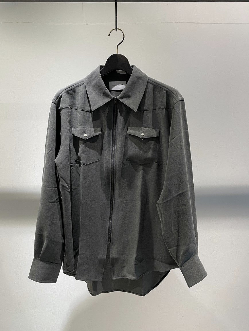 RAINMAKER / MELANGE TWILL WESTERN SHIRT / GREY