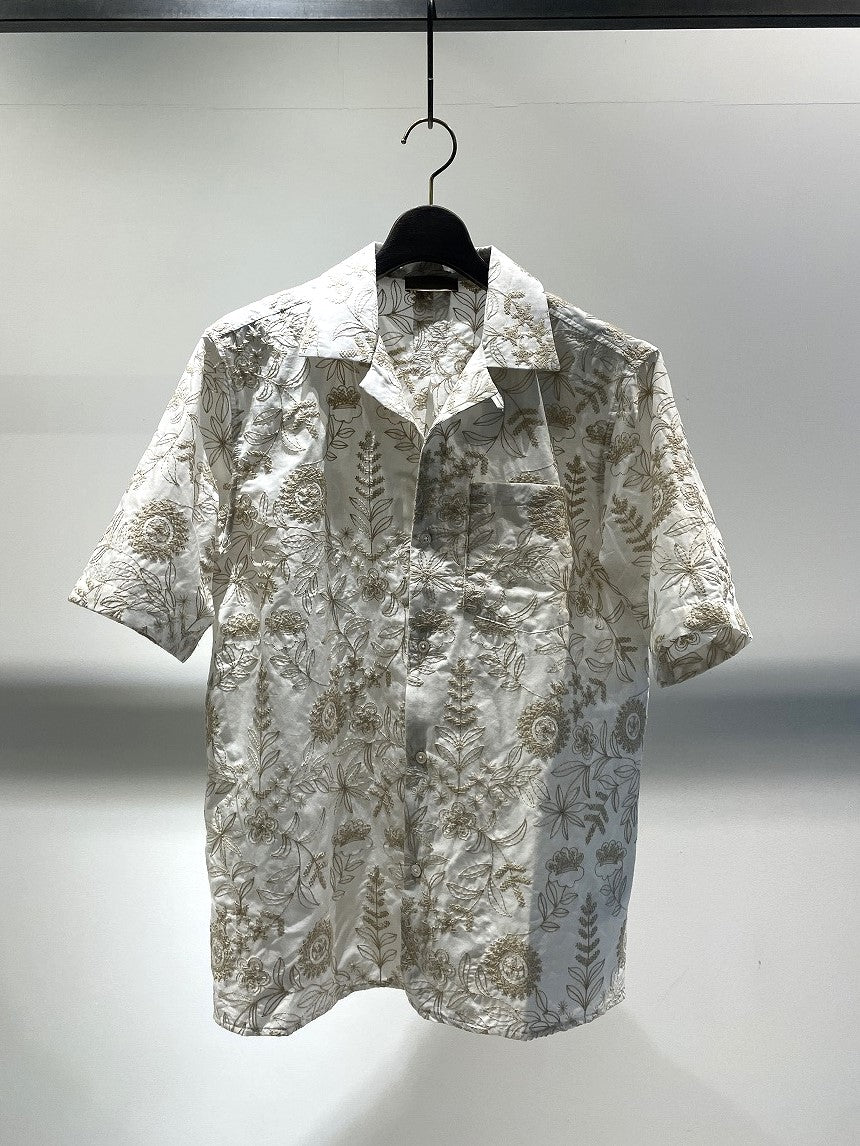 RUE DE TOKYO / EMBROIDERY SHIRT SHORT SLEEVE / WHITE