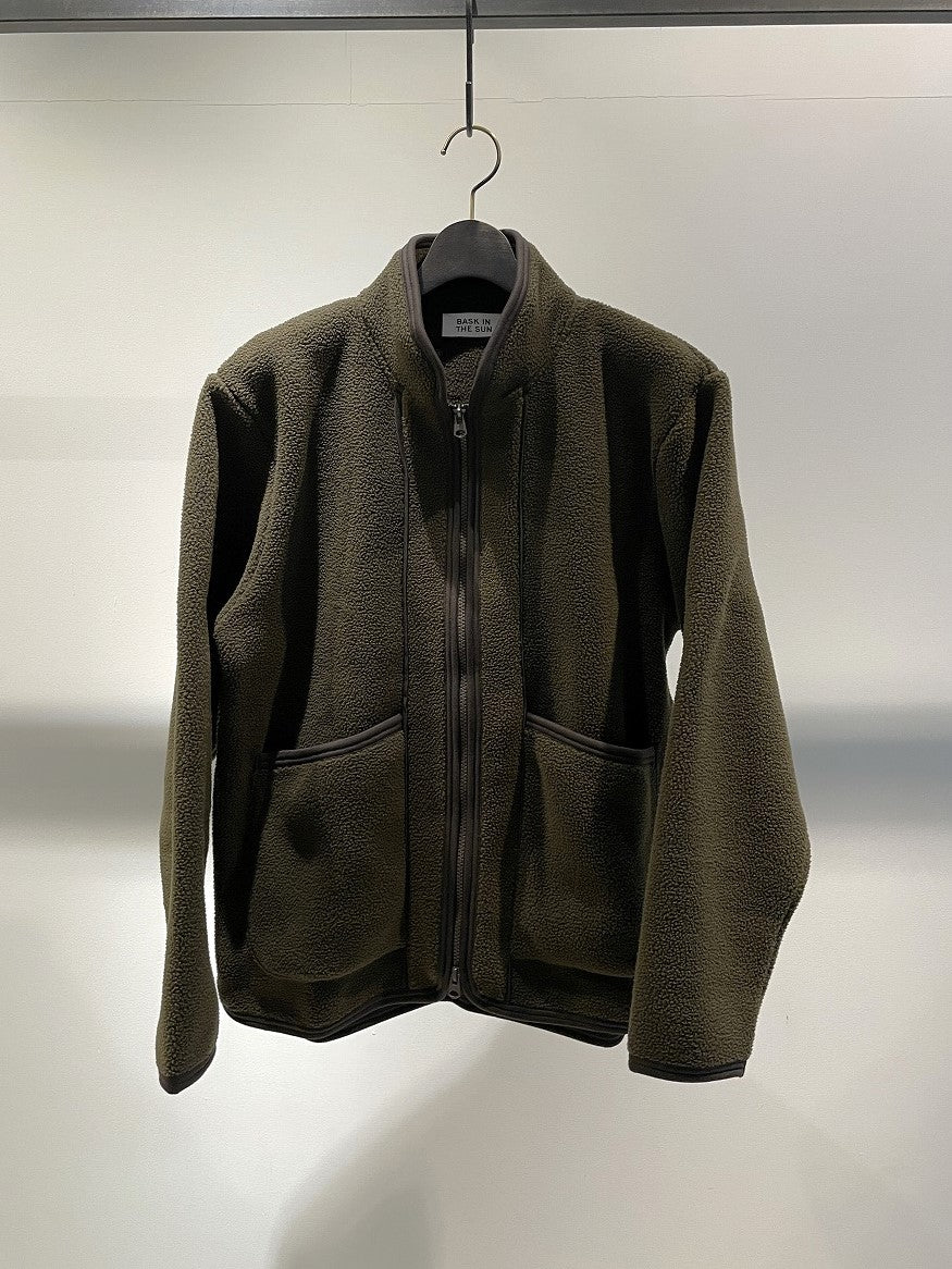 BASK IN THE SUN / ZIP UP FLEECE JACKET / COCOLATE