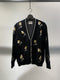 MARC POINT  / EMBROIDERY CARDIGAN / BLACK