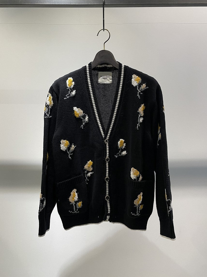 MARC POINT  / EMBROIDERY CARDIGAN / BLACK