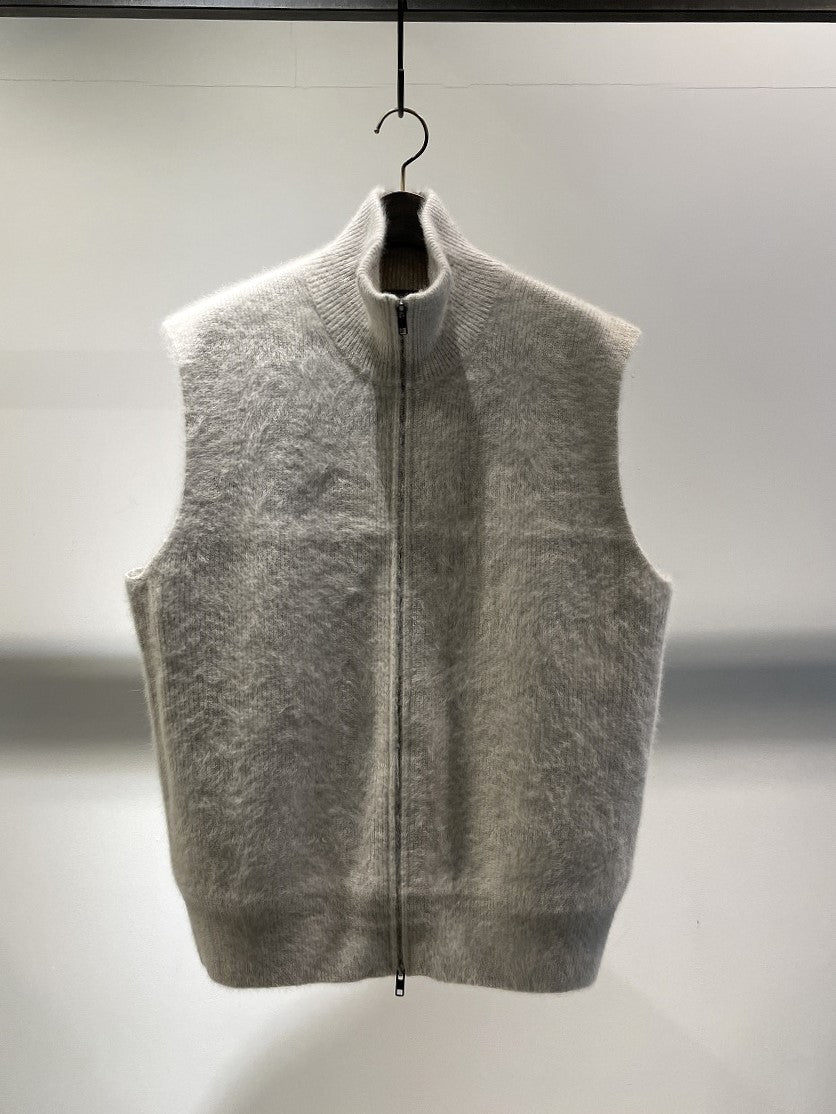 RAINMAKER / FOX CASHMERE ZIP UP VEST / IVORY