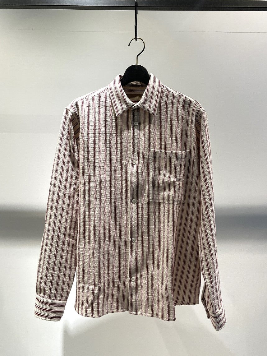 RUE DE TOKYO / REGULAR COLLAR SHIRT / RED-CREAM